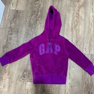 Gap Kids Zip Front Purple Hoodie size xs (4-5)